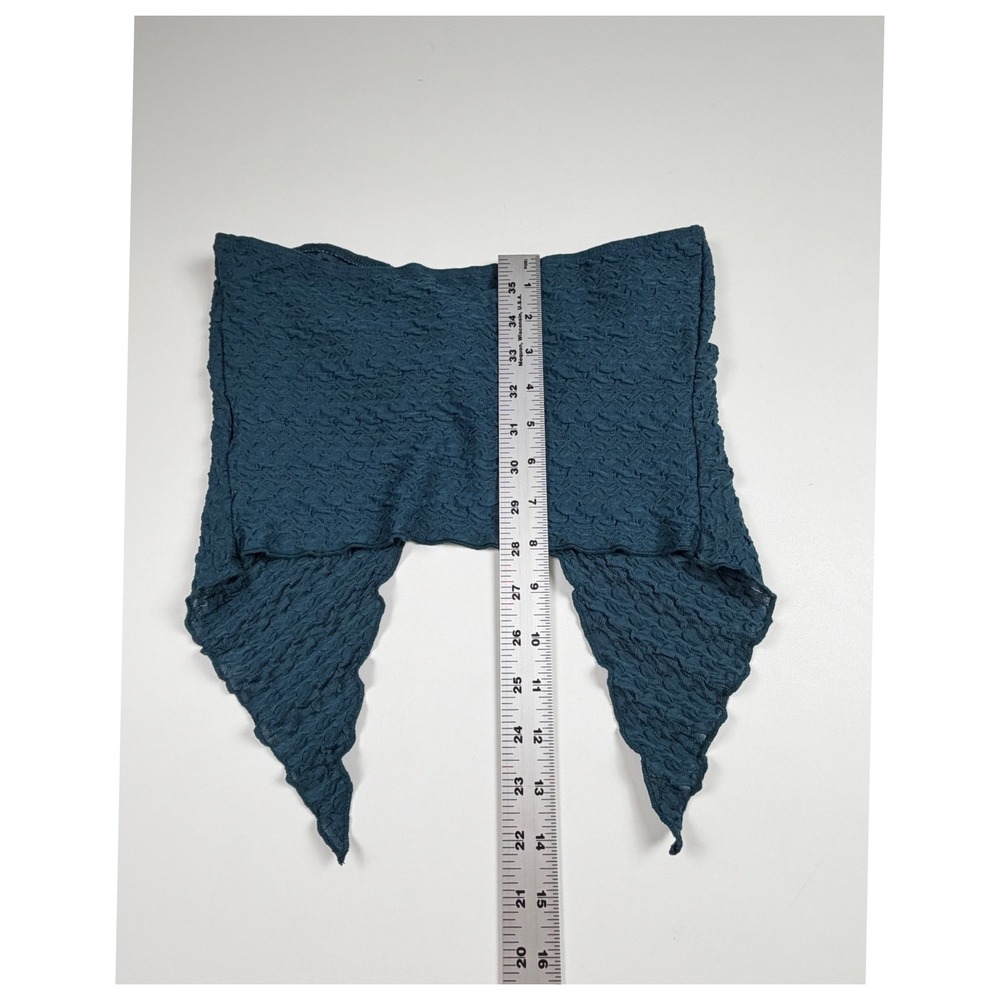 Unbranded Popcorn Tube Top Womens Small Teal Twist Front Handkerchief Hem - Picture 7 of 10